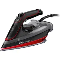 Braun TexStyle 5 SI 5057 RD, stoomstrijkijzer, keramische strijkzool, 2 meter, 220 gram/minuut, zwart, rood, 50 gram/minuut
