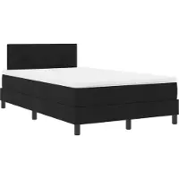 vidaXL Boxspring bed met LED-stripverlichting Zwart 120 x 200 cm Stof
