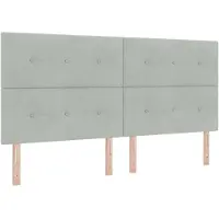 vidaXL LED Hoofdbord Lichtgrijs 200 cm Fluweel