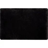 Spirella badkamer vloer kleedje/badmat tapijt - Supersoft - hoogpolig luxe uitvoering - zwart - 40 x 60 cm - Microfiber - Anti slip - Sneldrogend
