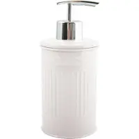 Spirella MSV Zeeppompje/dispenser - Industrial - metaal - wit - 7.5 x 17 cm - 250 ml - Zeeppompjes