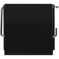 Spirella MSV Toiletrolhouder wand/muur - metaal met afdekklepje - zwart - Toiletrolhouders