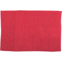 MSV Badkamerkleed/badmat tapijtje voor op de vloer - rood - 50 x 80 cm - Microvezel - Badmatjes