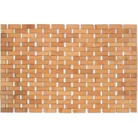 MSV Badkamerkleedje/badmat voor op de vloer - bamboe hout - 42 x 64 cm - Badmatjes