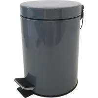 MSV Prullenbak/pedaalemmer - metaal - donkergrijs - 3 liter - 17 x 25 cm - Badkamer/toilet - Pedaalemmers