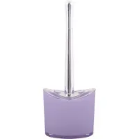 Spirella MSV Toiletborstel in houder/wc-borstel Aveiro - PS kunststof/rvs - lila paars/zilver - 37 x 14 cm - Toiletborstels