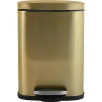Spirella Pedaalemmer Venice - mat goud - 5 liter - metaal - L21 x H30 cm - soft-close - toilet/badkamer - Pedaalemmers