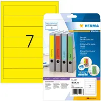 Herma ordneretiketten A4, 192 mm lang, permanent hechtend/bedrukbaar, 140 stuks, geel
