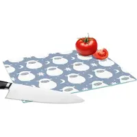 KitchenYeah Glazen Snijplank - 28x20 - Schapen - Nacht - Maan - Patronen - Snijplanken Glas