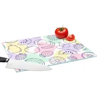 KitchenYeah Glazen Snijplank - 39x28 - Patroon - Eten - Zomer - Snijplanken Glas