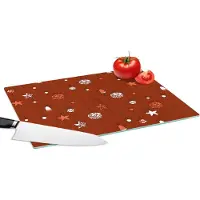 KitchenYeah Glazen Snijplank - 39x28 - Patronen - Sterren - Kerstballen - Snijplanken Glas