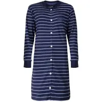 Irresistible Dames Nachthemd - Doorknoop - Katoen - Blauw - Maat XL