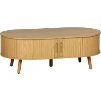 Sweeek - Salontafel met 2 schuifdeuren en 3 vakken met houteffect 110 x 59 x 39cm - legacy