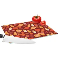 KitchenYeah Glazen Snijplank - 28x20 - Pompoen - Maïs - Herfst - Patronen - Snijplanken Glas