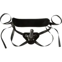 Sei mio - strap-on dildo met harnas - 15 cm - zwart