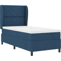 vidaXL Boxspringbed met matras en hoofdbord, blauw, 90 x 190 cm, stof