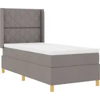 vidaXL Boxspring bed met LED-stripverlichting Taupe 100 x 200 cm Stof