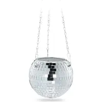 Relaxdays discobal plantenpot - hangpot binnen - hangende bloempot glas - H x Ø 13 x 15 cm