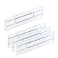 Relaxdays ladeverdelers - set van 4 - verstelbaar 28 - 52,5 cm - lade organizer - kunststof