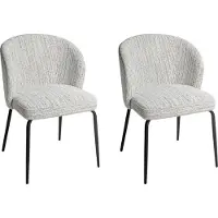 Beliani ZANA - Eetkamerstoel set van 2 - Wit - Polyester
