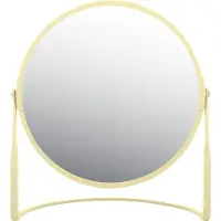 Spirella Make-up spiegel Cannes - 5x zoom - metaal - 18 x 20 cm - geel - dubbelzijdig - Make-up spiegeltjes