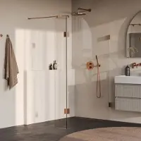 Brauer Void profielloze inloopdouche 130cm met 40cm zijwand koper geborsteld PVD
