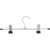 MSV Stalen Kledinghangers met Clips – Set van 3 Broekhangers voor Rokken, Broeken en Delicate Kleding