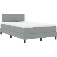 vidaXL Boxspring bed met hoofdeinde Lichtgrijs 120 x 200 cm Stof
