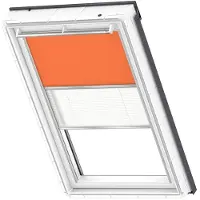 Velux Verduisterend Rolgordijn Dfd C04 4564s - Manueel - Oranje En Wit