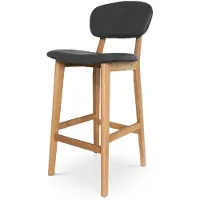 Essence Barkruk Wood | kunstleer grijs 43x93x46 cm barkrukken | NADUVI