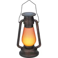 Grundig Solar Tuinverlichting - Lantaarn - LED - Vlameffect
