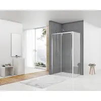 Van Rijn Products ST06 Wand - 88.5x200cm - helder glas - dikte 8mm - tbv hoekcabine - chroom. schuifdeur naar keuze. ST0635090W