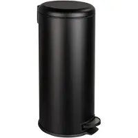Wenko Pedaalemmer Leman 30 Liter mat zwart - Easy Close deksel - Afvalemmer - Prullenbak - Afvalbak - Vuilbak - Vuilnisbak