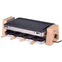 Little Balance 8388 - Raclette & gourmetset - 8 pers - 1500 Watt - PFAS vrij - regelbare thermostaat - rvs/hout