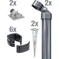 Alberts Hoekpaal Fix-Clip Pro voor gaasdraadhoogte 153 cm, om vast te schroeven (set)