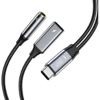 TechProtection UltraBoost USB-C Naar 3,5 Mm Jack Audiokabel Oplaadadapter