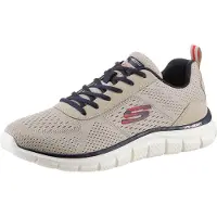 SKECHERS Sneakers laag 'Track - Leshur' beige / donkerblauw / rood