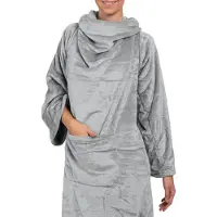 Ootb Fleece Deken Met Mouwen 135x172cm Grijs grijs Fleece Plaid