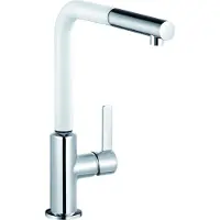 Kludi L Line S 1 gats keukenkraan met uittrekbare handdouche chroom/wit