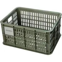 Basil Fietsmand van gerecycled plastic Crate - Capaciteit 17,5 liter - Groen - 29x39x21 cm