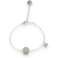 My Bendel - Zilverkleurige Bedelarmband Levensboom - Stainless Steel Armband Lotus Levensboom Bedel - met Luxe Cadeauverpakking | Sieraden Voor Dames