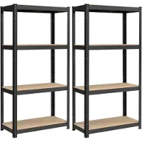 Songmics Stevige plank met 4 verstelbare planken, Zwart / 1