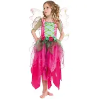 Generique déguisement fée fleur fuchsia vert fille - 3/4 ans - rose - chaks c4141104