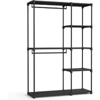 Songmics Open kledingkast, Zwart / 43 x 124 x 182 cm