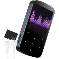 Nuvance - MP3 Speler met Touchscreen en Bluetooth - Incl. Oordopjes - met Clip - Voice Recorder Digitaal - met FM Radio - Zwart