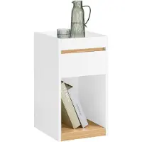 SoBuy Table de Chevet avec Tiroir Blanc 30x35x55 cm