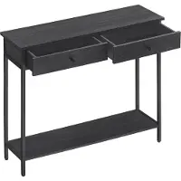 Vasagle - Consoletafel - haltafel - dressoir - breedte 100 cm - met 2 laden - stalen frame - antracietgrijs / zwart