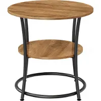 Vasagle Ronde salontafel met onderplank in industrieel design