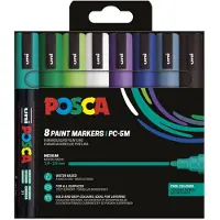 Posca Uni paintmarker PC-5M, 1,8 - 2,5 mm, etui van 8 stuks in koude kleuren