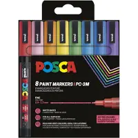 Posca PC-3ML acrylmarkerset glitterkleuren (0,9 - 1,3 mm rond) 8 stuks